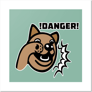 Gasp Golden Retriever Danger! Posters and Art